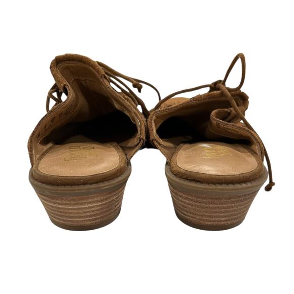 Franco Sarto Ranita Brown Suede Fringe Slip on Heel Mules Size 9 - Picture 5 of 7